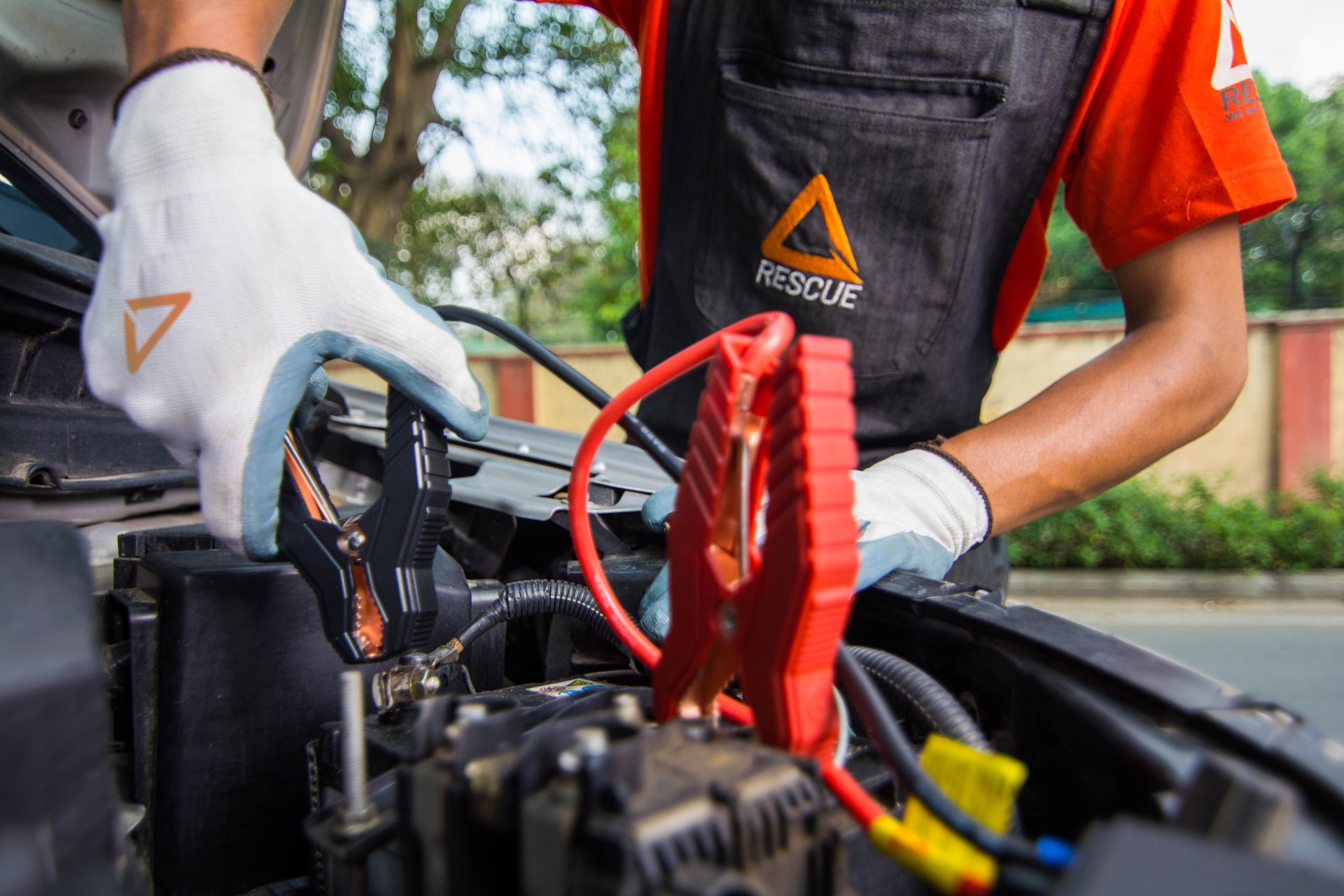 Jumpstarting a car battery